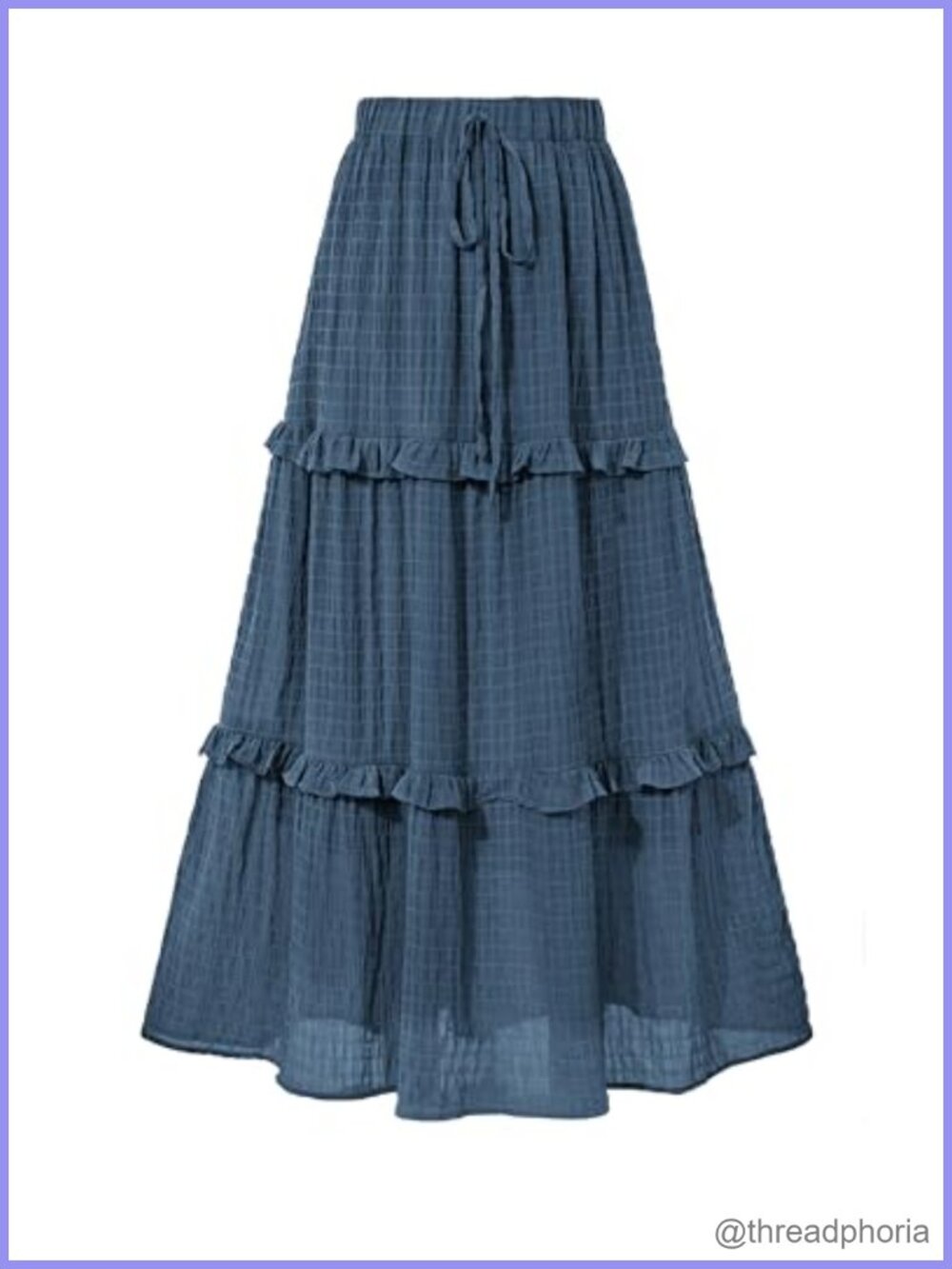 Flowy Tiered Maxi Skirt High Waist A-Line Flared Women's